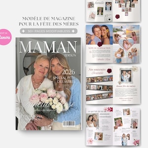 Mall för mors dag-tidning för mamma Canva-tidningsomslag Födelsedagsmall Personlig present till henne Mamma-minnespresent Mammapresent