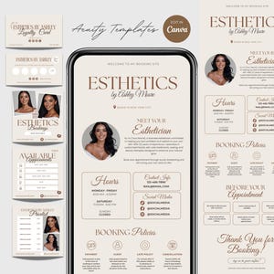 Esthetician Acuity Scheduling Template Esthetician Website Luxury Booking Site Esthetician Canva Templates Aesthetic Brown Website