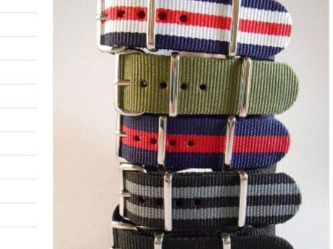 Nato G10 Nylon Watch Strap Band Black Grey Blue Green Orange Beige Red ...