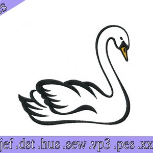 Swan embroidery mashine design, 3 sizes, emb