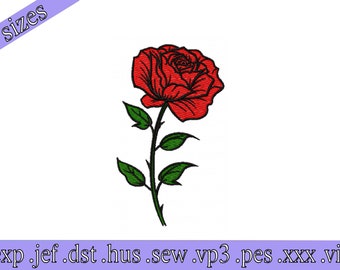 Rote Rose Stickdatei, Stickdatei, Stickmuster Rose