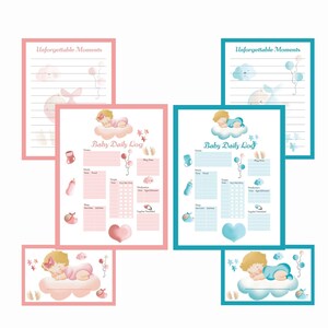 Set Of- Baby Daily Log, Infant Daily Report, Baby Log, Daily Infant Log, Baby Tracker, infant daily log, Moments sheet, Nursery Sign