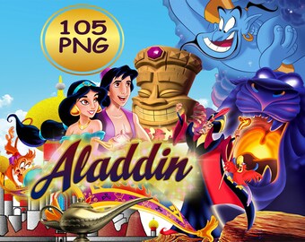 Aladdin PNG, Aladdin PNG Clipart, Princess Jasmine Png, Aladdin Birthday, Aladdin Instant download