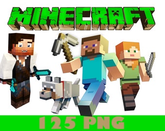 Minecraft PNG, Minecraft PNG Clipart, Minecraft Birthday, Minecraft Instant download,