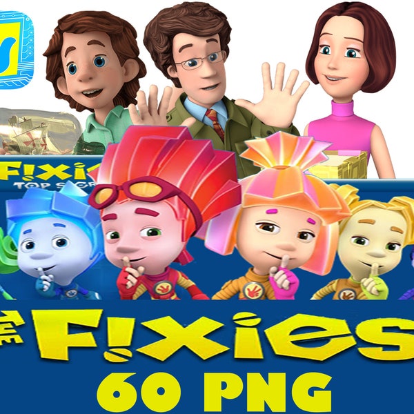 Fixies PNG, Fixies PNG Clipart, Fixies Birthday, Simka PNG, Tom Thomas png, Fixies Instant download
