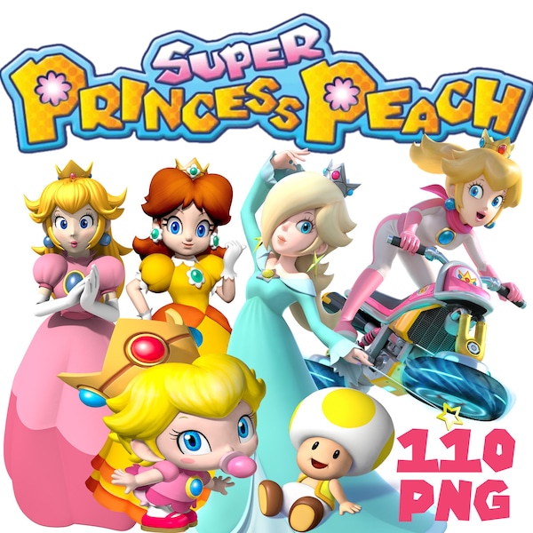 Mario Princess PNG, Mario Princess Clipart, Princess Peach png, Rosalinda png, Daisy png, Mario Princess Birthday, Mario Instant download