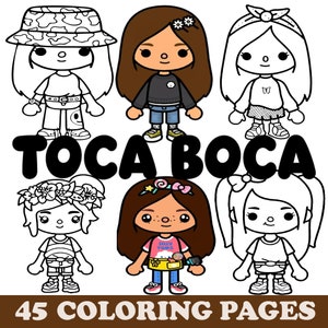 Toca Boca Digital Coloring Book Fashion Girls Coloring Pages Cartoons Beautiful Coloring for Kids Children PDF