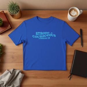 Stark und mutig Joshua 1: 9 | Premium Unisex Rundhals-T-Shirt | Bella + Canvas 3001