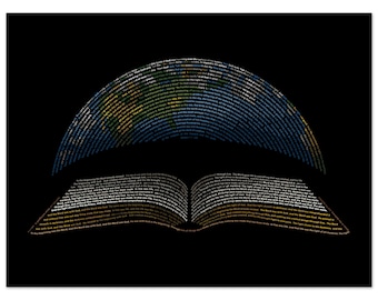 Print - In The Beginning - Genesis 1 and John 1 - Christian Wall Art - Classic Semi-Glossy Paper