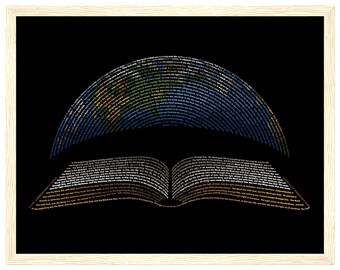 Framed Print - In The Beginning - Genesis 1 and John 1 - Christian Wall Art - Classic Semi-Glossy Paper