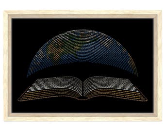 Framed Canvas - In The Beginning - Genesis 1 and John 1 - Christian Wall Art