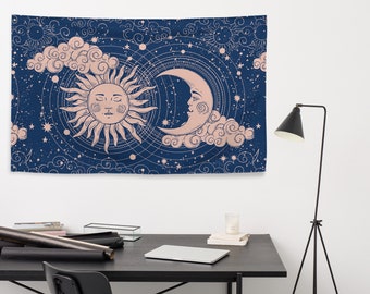 Sun And Moon Tapestry Print Flag And Perfect For Any Room Decor