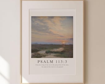 Psalm 113 Sunrise Art Print: Vintage Christian Scripture (Digital Download)