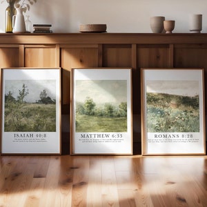 Christian Vintage Bible Verse Art Prints Set of 3 (Digital Download)