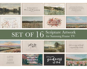Christian Frame TV Art Set of 16: Scripture Art for Samsung Frame TV (Digital Download)