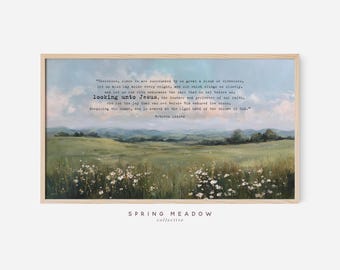 Christian Frame TV Art | Bible Verse Artwork for Samsung Frame TV - Hebrews 12:1-2 (Digital Download)