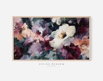 Flower Painting Frame TV Art | Digital Abstract Moody Art for Frame TV (Digital Download) - FT106