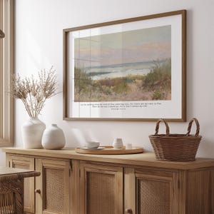 May include: A framed print of a seascape painting with a quote from Psalm 139:9, "Let the morning bring me the word of your unfailing love, for I have put my trust in You. Show me the way I should go, for to You I entrust my life."