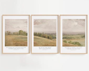 Christian Wall Art - Vintage Bible Verse Prints: Lamentations 3 Set (Digital Download)