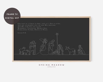 Samsung Frame Tv Art | Nativity Scene Christmas Frame TV | Holy Family Baby Jesus Christian | Unto us a child is born | Wonderful Counsellor