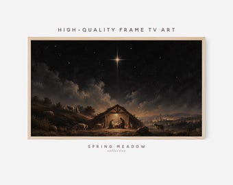 Nativity Scene Christmas Frame TV Art: Vintage Christian Painting (Digital Download)