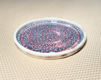 Purple and Blue Trinket Dish | Handmade Ceramic Plate | Functional Pottery | Dirty Whirl Ceramics
