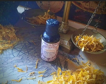 Magical calendula oil, wish comes true, legal issues, marriage, love, ritual oil, folk magic, hoodoo, wicca XA Traduci