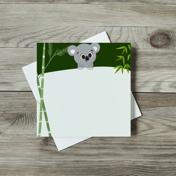 Cute Koala Memo Pad, printable memo sheets, to do list, kids stationery, writing notes