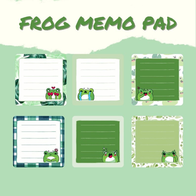 Printable Frog Memo Pad, School Memo Sheet, Office Notepad, to Do Listing, Cute Mini Printable ...