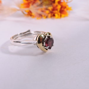 Heart Statement Adjustable Ring in Sterling 925 Silver , Statement ring , Gift for her , Eternity ring , Anniversary gift , Promise ring