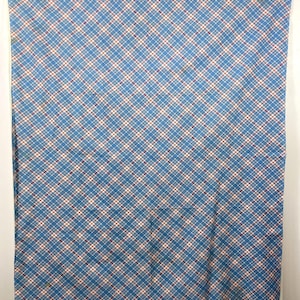 Vintage 1940s Flour Sack Fabric - Blue & Red Plaid Cotton - Authentic Feedsack Textile - Measuring a Generous 36&quot; x 45&quot; Farmhouse Style