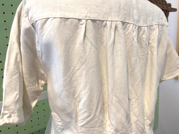 Antique French Linen Chemise Blouse: Paris Flea M… - image 5
