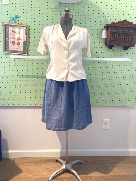 Antique French Linen Chemise Blouse: Paris Flea M… - image 10