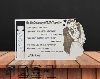 Portamonedas para bodas: archivos cortados con láser SVG, PNG, LBRN y PDF