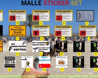 High-quality stickers for Ballermann, Wiesn and Malle / Beerpong sticker set / Ballermann sticker set / Malle sticker set