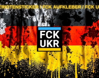 FCK PTN Aufkleber 25 Stück - Pro Ukraine Anti Putin Sticker 5,2cm