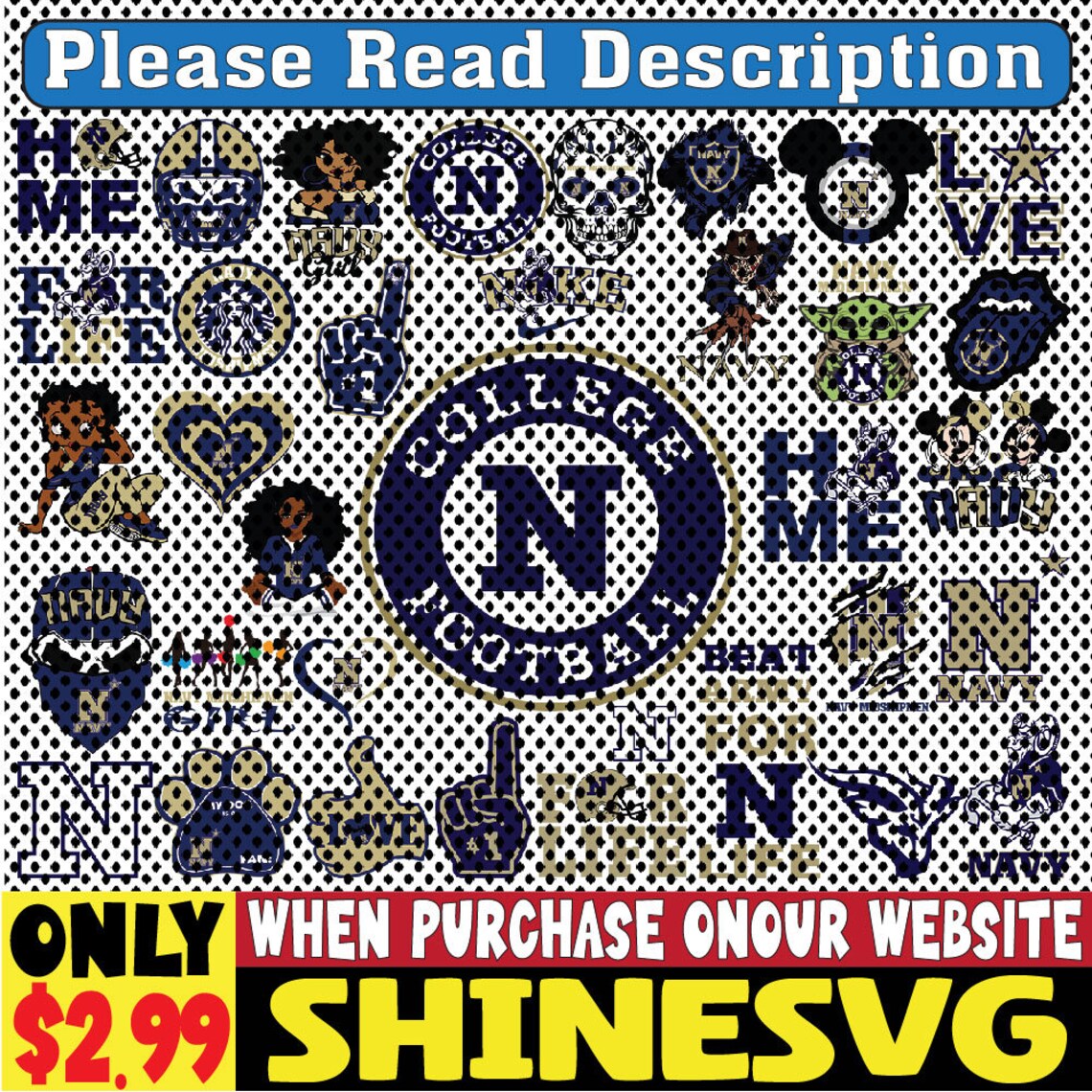 Navymidshipmen Football Team Svg Navymidshipmen Svg Etsy