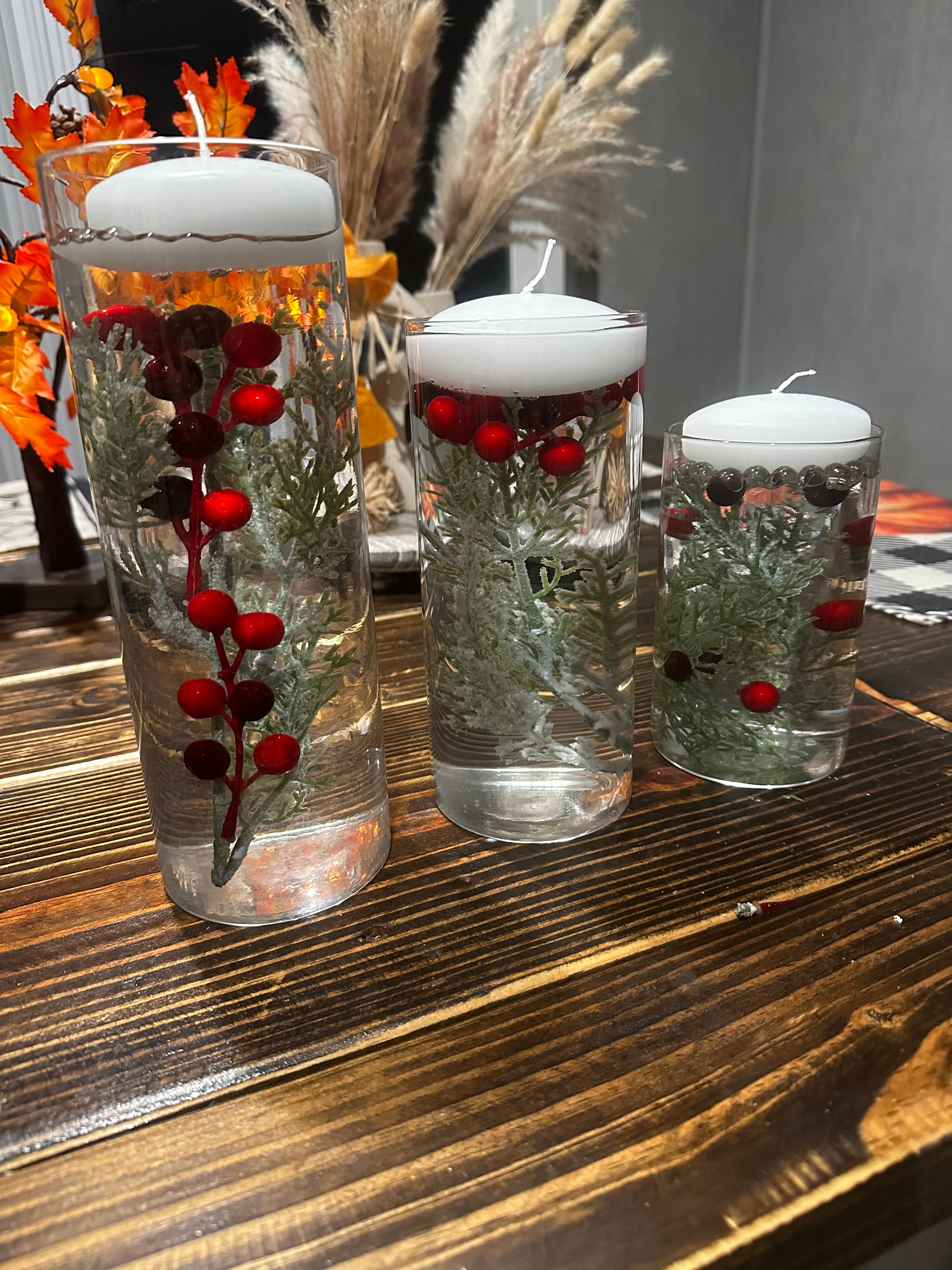 Floating Candle Holiday Centerpiece Etsy