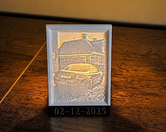 Personalisierter Lithophanes-Teelichthalter – Individuelle 3D-Fotolampe – Einzigartiges Geschenk zum Jahrestag, Gedenken oder Geburtstag