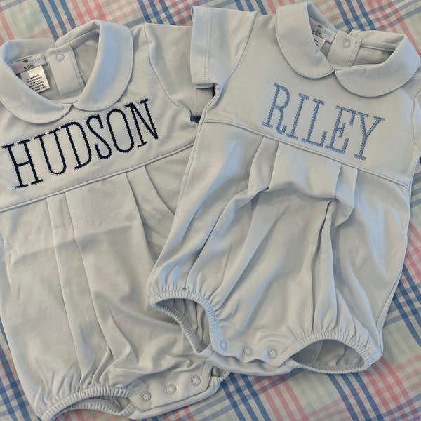 Baby boy coming home outfit, Monogrammed bubble, Personalized Baby gift, Monogrammed bubble, pima cotton, newborn