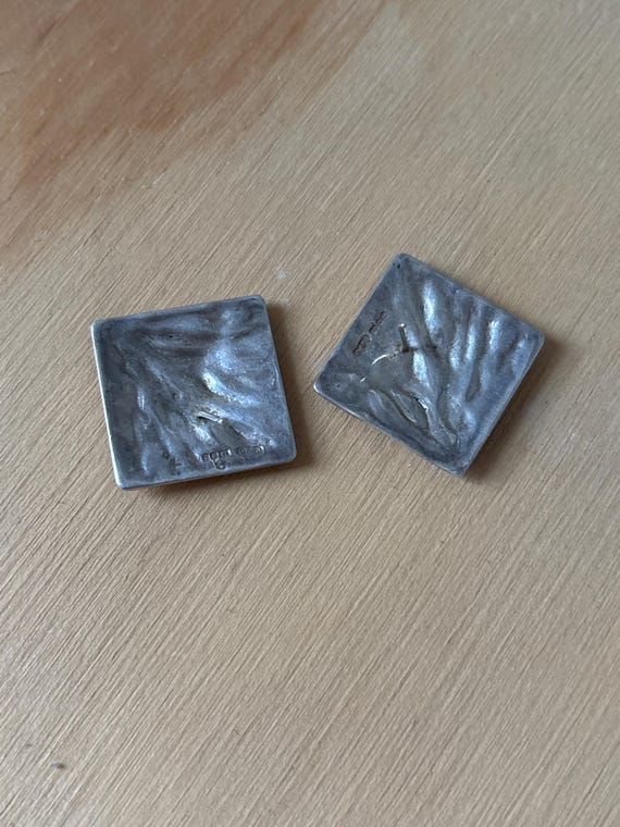 Chunky Wave Square Geometric Statement Earrings 9… - image 3