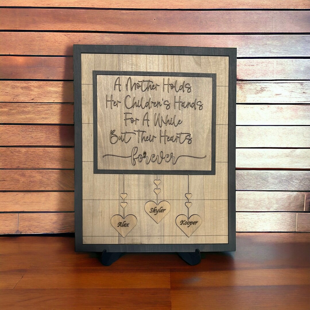 I Love You With All My Heart - Upload Image, Gift For Mom, Personalized Shaped Wood Sign