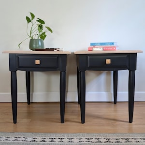 Pair of Ethan Allen 1990&#39;s American Dimensions Maple End Tables