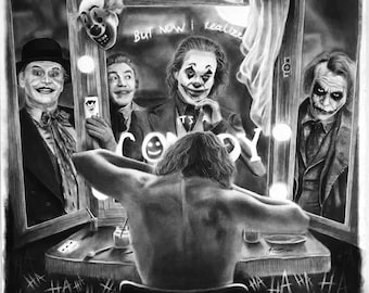 Joker | Giclée Fine Art Print | Charcoal Drawing