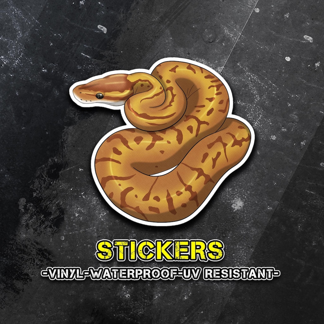 Ball Python Sticker, Cute Snake Decal Sticker, Waterproof Tumbler ...