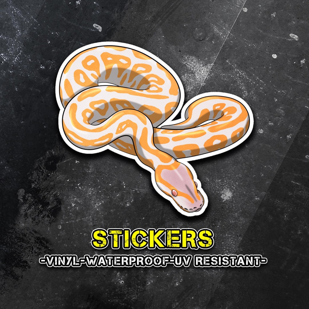 Ball Python Sticker, Cute Snake Decal Sticker, Waterproof Tumbler ...