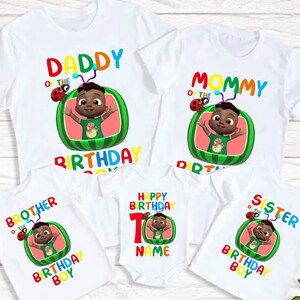 JJ Cocomelon Camisa de Cumpleaños, Personalizar Cocomelon Cumpleaños  Familias a juego