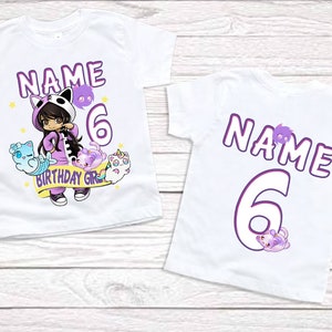 girls birthday shirt 9th birthday party matching outfits aphmau shirts 1st birthday Personalized birthday t shirts 2nd birthday black shirts image 4