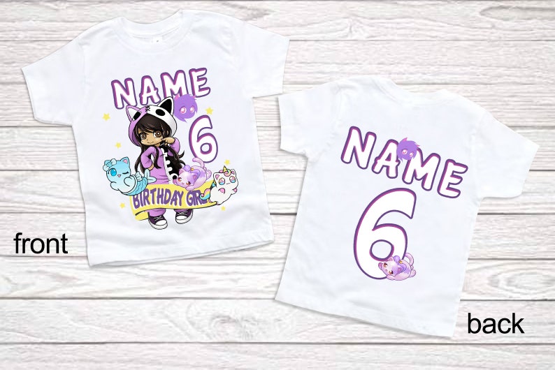 girls birthday shirt 9th birthday party matching outfits aphmau shirts 1st birthday Personalized birthday t shirts 2nd birthday black shirts image 4