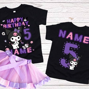 Birthday girl Shirt 6th birthday party tutu set Personalized name age shirt girls Birthday Gift 3rd 7th 5th Custom Birthday Matching outfits image 3